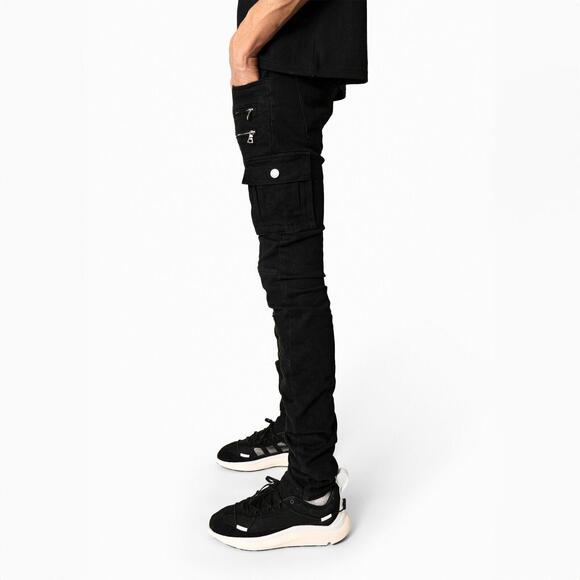 AKINGS Biker Stacked Jeans - Black (Size 38 and 40) - Picture 8 of 9